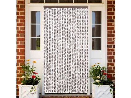 vidaXL Závěs proti hmyzu taupe a bílý 118 x 220 cm žinylka