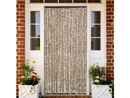 vidaXL Závěs proti hmyzu béžový a hnědý 118 x 220 cm žinylka