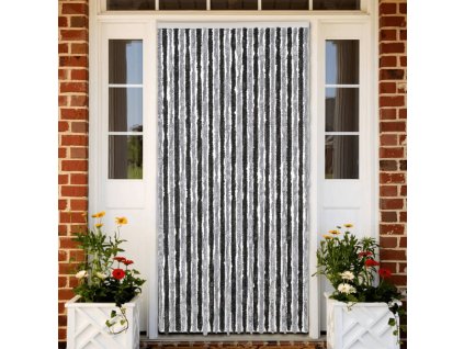 vidaXL Závěs proti hmyzu šedý a černý 118 x 220 cm žinylka