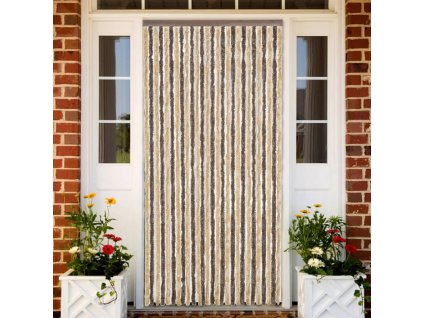 vidaXL Závěs proti hmyzu tmavě hnědý a béžový 118 x 220 cm žinylka