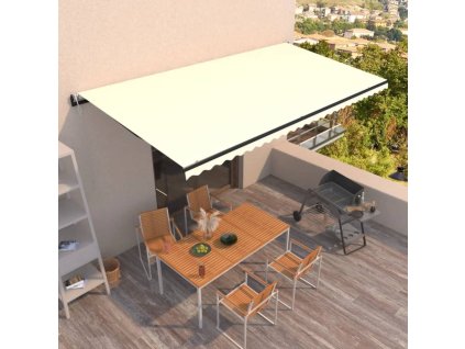 vidaXL Automatická zatahovací markýza 600 x 350 cm krémová