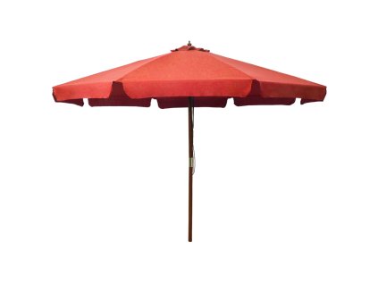 vidaXL Zahradní slunečník s dřevěnou tyčí 330 cm terakotový