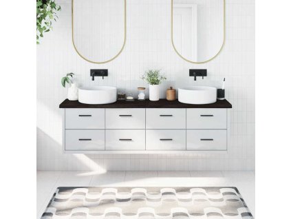 vidaXL Koupelnová deska tmavě hnědá 180x40x(2-4) cm ošetřený masiv