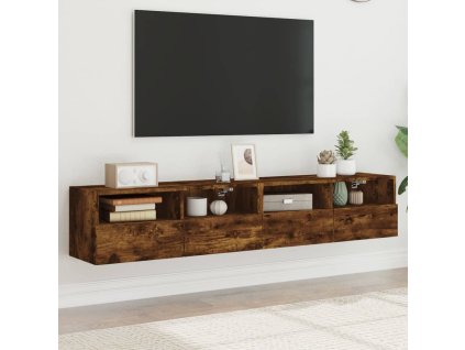 vidaXL Nástěnné TV skříňky 2 ks kouřový dub 80 x 30 x 30 cm kompozit