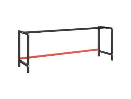 vidaXL Rám pracovního stolu matně černý a matně červený 220x57x79 cm