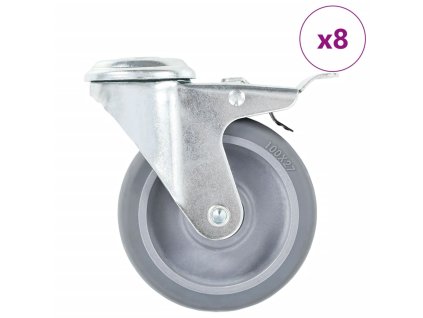 vidaXL 8 ks otočná kolečka s otvorem pro šroub 100 mm
