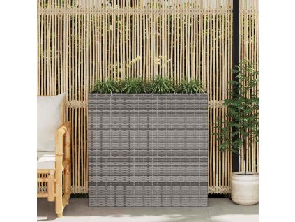 vidaXL Vyvýšený záhon se 4 květináči polyratan bílý