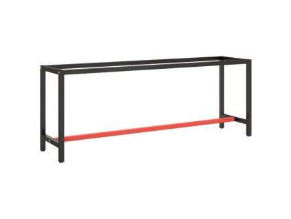 vidaXL Rám pracovního stolu matně černý a červený 210 x 50 x 79 cm kov