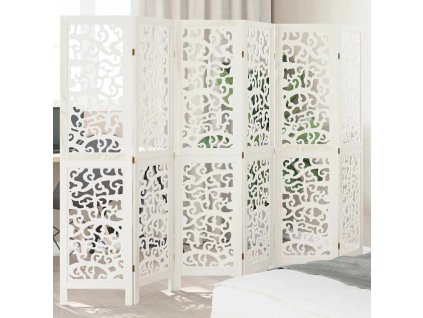 vidaXL Paraván 6dílný bílý masivní dřevo pavlovnie