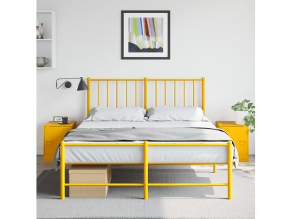 vidaXL Noční skříňky 2 ks hořčicově žluté 34,5 x 39 x 44 cm ocel