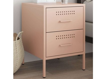 vidaXL Noční stolek růžový 36 x 39 x 50,5 cm ocel