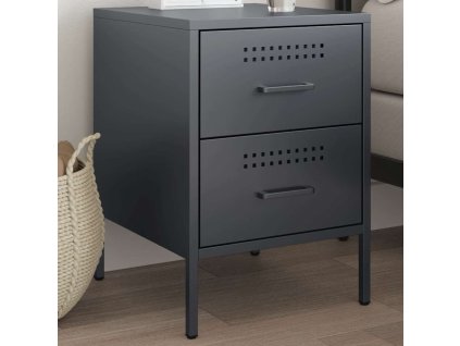 vidaXL Noční stolek antracitový 36 x 39 x 50,5cm ocel