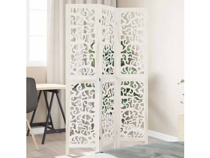 vidaXL Paraván 3dílný bílý masivní dřevo pavlovnie