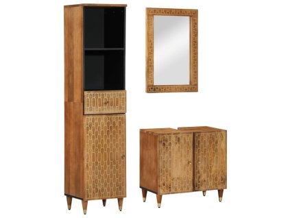 vidaXL 3dílná koupelnová sestava masivní mangovníkové dřevo