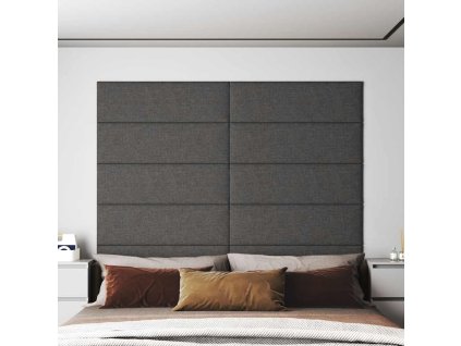 vidaXL Nástěnné panely 12 ks tmavě šedé 90 x 30 cm textil 3,24 m²