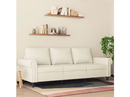 vidaXL 3místná pohovka krémová 180 cm samet