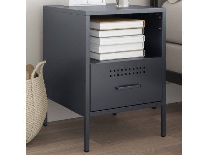 vidaXL Noční stolek antracitový 36 x 39 x 50,5cm ocel