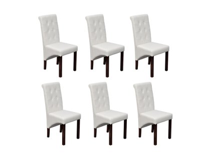 vidaXL Jídelní židle 6 ks bílé umělá kůže