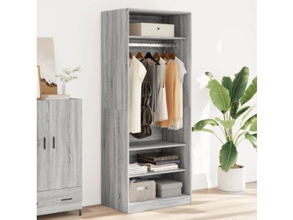 vidaXL Šatní skříň šedá sonoma 80 x 50 x 200 cm kompozitní dřevo