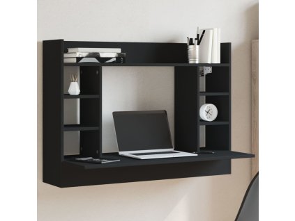 vidaXL Nástěnný psací stůl černý 105 x 48 x 75 cm kompozitní dřevo