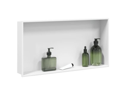 vidaXL Nika do sprchového koutu matná bílá 62x32x9 cm nerezová ocel