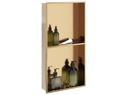 vidaXL Nika do sprchového koutu broušená zlatá 32x62x9cm nerezová ocel