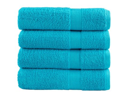 vidaXL Prémiové osušky SOLUND 4 ks tyrkysové 100x150 cm 600 g/m²