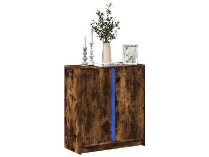 vidaXL Příborník s LED kouřový dub 77 x 34 x 85 cm kompozitní dřevo