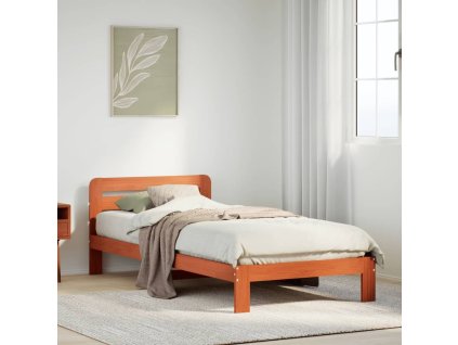 vidaXL Postel bez matrace voskově hnědá 90 x 190 cm masivní borovice