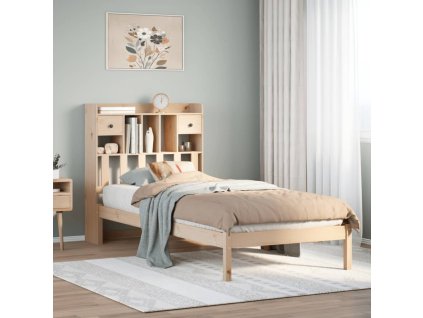 vidaXL Postel s knihovnou bez matrace 75 x 190 cm masivní borovice