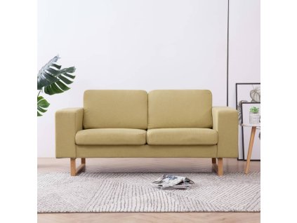 vidaXL 2místná pohovka textilní čalounění zelená