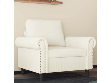 vidaXL Křeslo krémové 60 cm samet