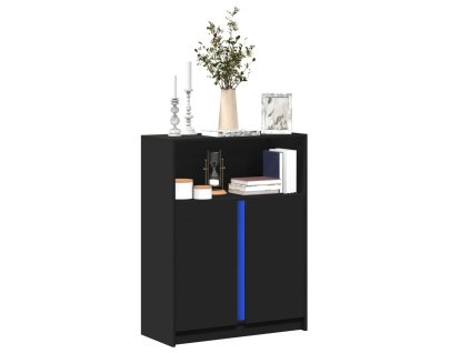 vidaXL Příborník LED černý 77 x 34 x 100 cm kompozitní dřevo