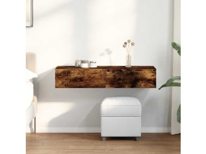 vidaXL Nástěnná police se zásuvkami kouřový dub 100x36x19 cm kompozit