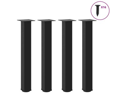 vidaXL Nohy konzolového stolku 4 ks černé 72-74 cm ocelové