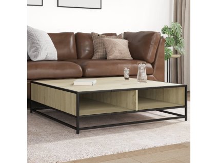 vidaXL Konferenční stolek dub sonoma 100 x 100 x 30 cm kompozit a kov