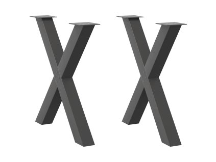vidaXL Nohy k jídelnímu stolu ve tvaru X, 2 ks, antracitové, 80 x (72-73) cm, ocel