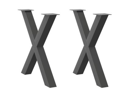 vidaXL Nohy k jídelnímu stolu ve tvaru X, 2 ks, antracitové, 70 x (72-73) cm, ocel
