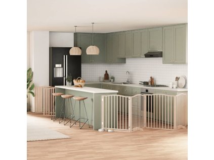 vidaXL Zábrana pro psy s dvířky skládací 10 panelů 800 cm topol