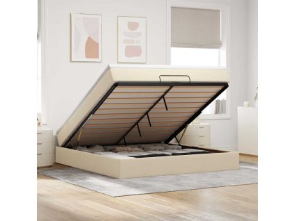 vidaXL Osmanský rám postele s matrací krémová 180x200cm textil