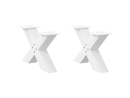 vidaXL Nohy konferenčního stolku ve tvaru X, 2 ks, bílé, 60 x (30-31) cm, ocel