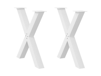 vidaXL Nohy k jídelnímu stolu ve tvaru X, 2 ks, bílé, 80 x (72-73) cm, ocel