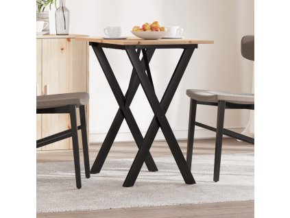 vidaXL Jídelní stůl s X rámem 80 x 50 x 75 cm borové dřevo a ocel