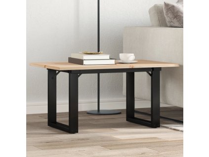 vidaXL Konferenční stolek s O rámem 80x50x40 cm borové dřevo a ocel