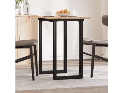 vidaXL Jídelní stůl s O rámem 80 x 50 x 75 cm borové dřevo a ocel
