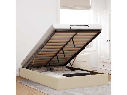 vidaXL Osmanský rám postele bez matrací krémově 120x190 cm textil