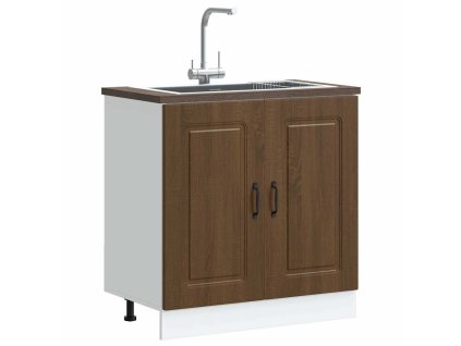 vidaXL Skříňka pod umyvadlo "Kalmar" hnědý dub 80x46x81,5 cm kompozit