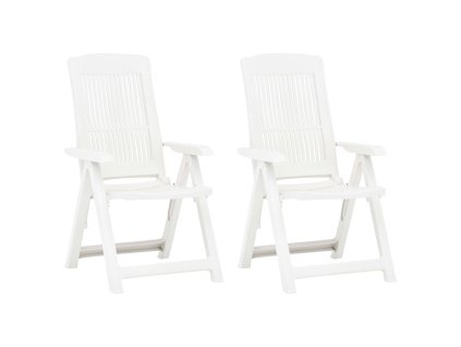 vidaXL Zahradní polohovací křesla 2 ks plast bílá