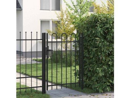 vidaXL Zahradní branka s obloukem ocelová 1 x 1,2 m černá