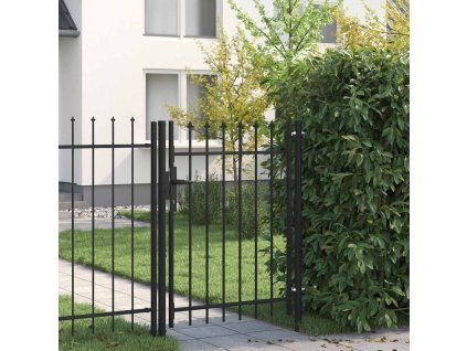 vidaXL Zahradní branka s hroty ocelová 1 x 1,2 m černá